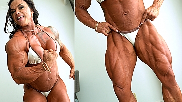 Barbara Moojen Female muscle posing video ​MuscleAngels.com